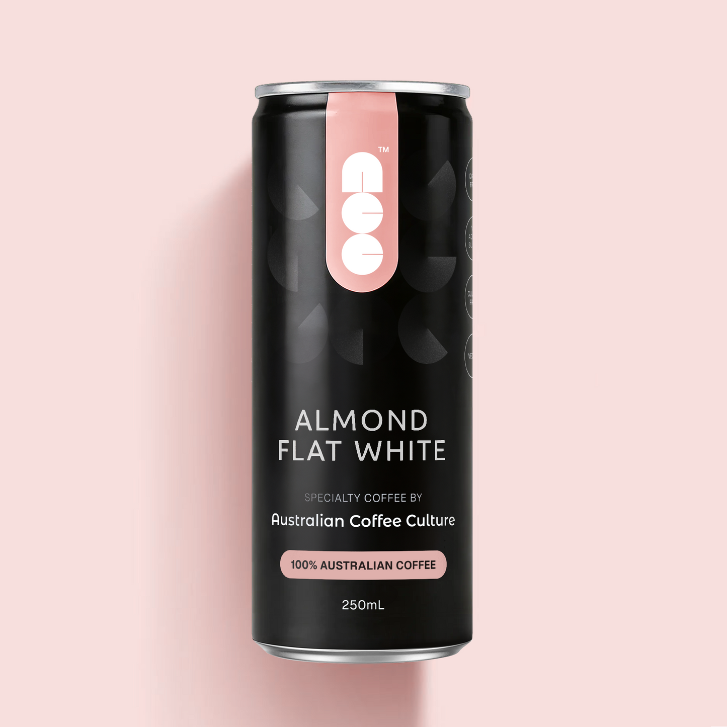 Front view of Australian Coffee Culture Almond Flat White ready-to-drink coffee can